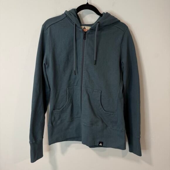 American Giant Women's Classic Hoodie Jacket Cotton Thick Teal Large - Picture 1 of 6